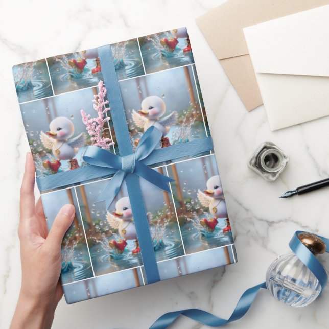 Papel De Presente Feliz Duckin Rain Puddle (Presentear)