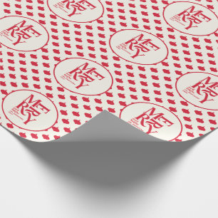 Papel De Presente Feliz e festivo vermelho vivo