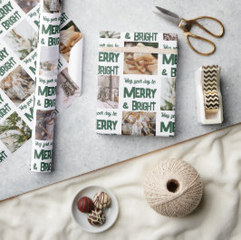 Papel De Presente feliz 🎄 e Natal Brilhante 🎁 Foto Personalizada