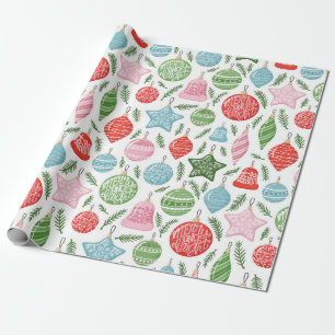 Papel De Presente Feliz e ornamentos Brilhantes Mola de Presente de