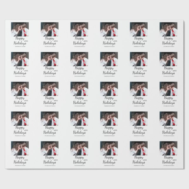 Papel De Presente Feliz feriado crianças foto da família presentes m (Aberto)