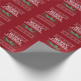 Papel De Presente Feliz Fishmas pescando doce de Natal