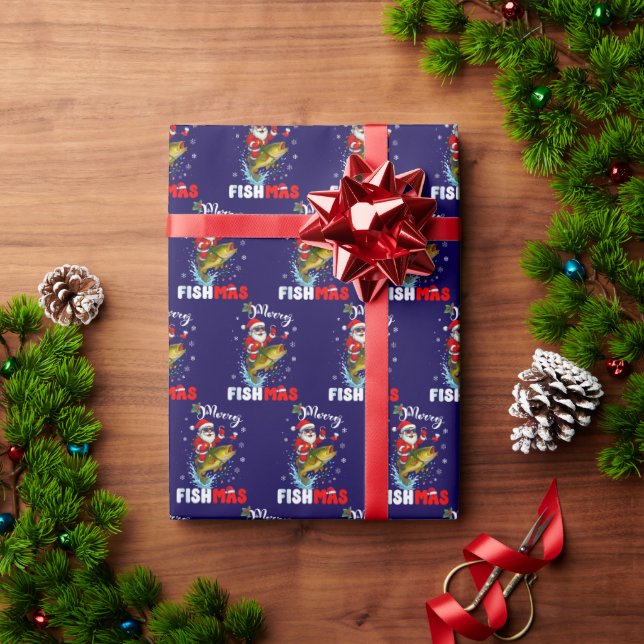Papel De Presente Feliz Fishmas Presente de Natal de Pesca (Presente de Natal)