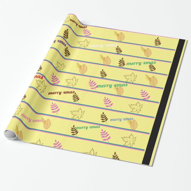 Papel De Presente Feliz Folha de Natal (Desenrolado)