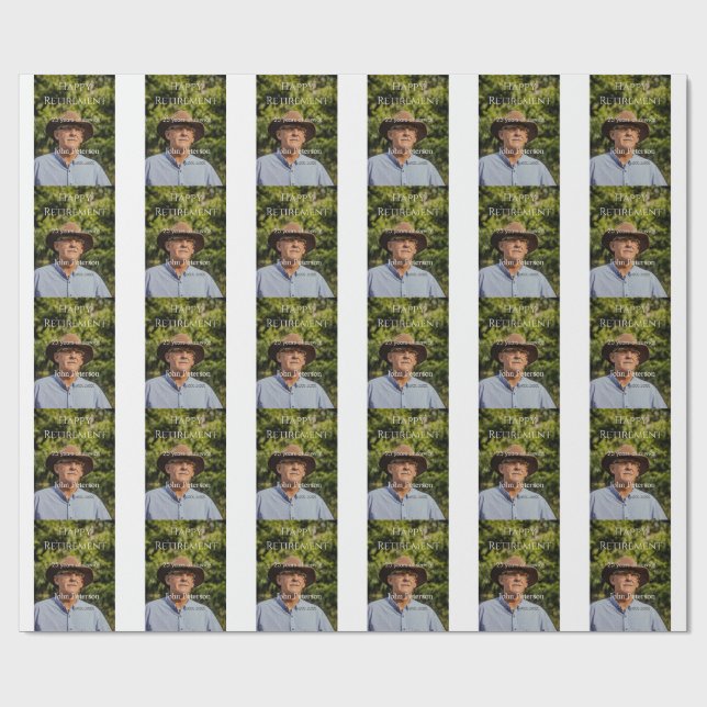 Papel De Presente Feliz foto de aposentadoria nome ano anos de servi (Aberto)