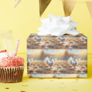 Papel De Presente Feliz Galinha Dançando Na Sujeira