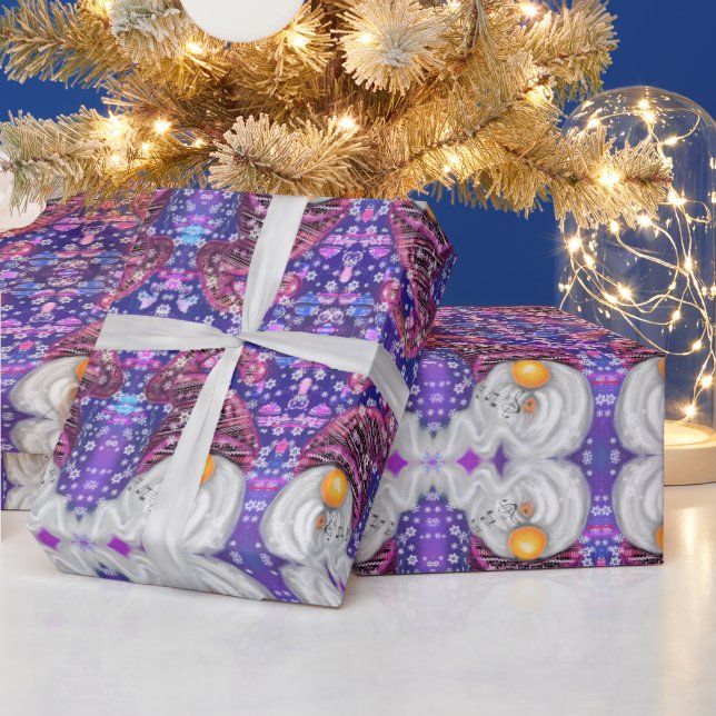 Papel De Presente Feliz Gnomos Felizes, Presente de Natal Engraçado (Feriados)