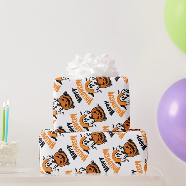 Papel De Presente Feliz Halloween (Presentes para festas)