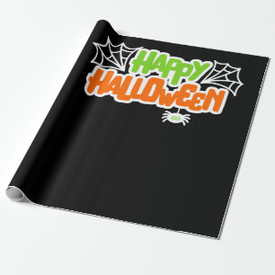Papel De Presente Feliz Halloween Colorida, Cute Spider Web