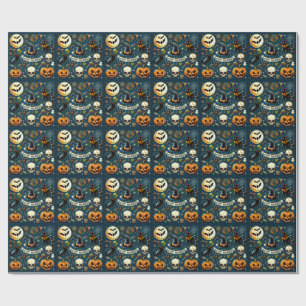 Papel De Presente Feliz Halloween Divertido & Assustador