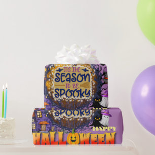 Papel De Presente Feliz Halloween É a Celebração da Temporada Assust