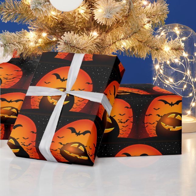 Papel De Presente Feliz Halloween, Hora da Festa Spooky (Feriados)