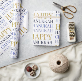 Papel De Presente Feliz Hanukkah Chanukah Holiday Wrappaper