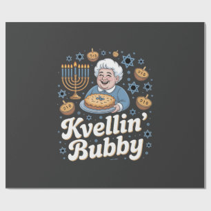 Papel De Presente Feliz Hanukkah Engraçado Feriado Judeu Kvellin Bub