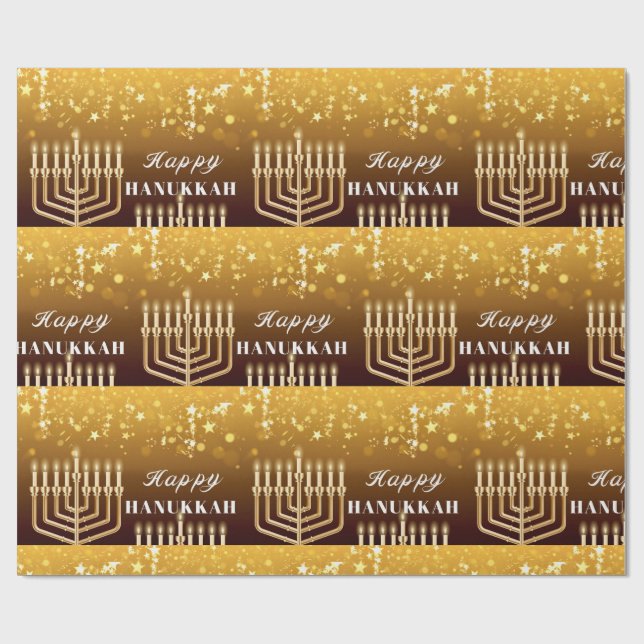 Papel De Presente Feliz Hanukkah Menorah (Aberto)