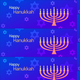 Papel De Presente Feliz Hanukkah Menorah