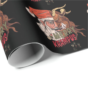 Papel De Presente Feliz Krampus Papais noeis assustadores Natal horr