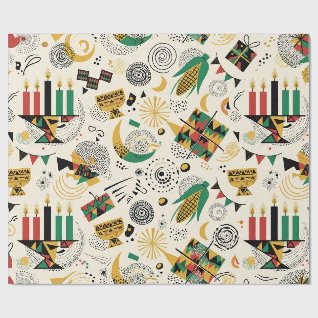 Papel De Presente Feliz Kwanzaa (Aberto)