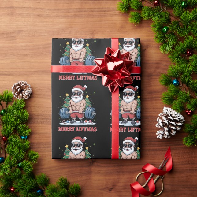 Papel De Presente Feliz Levantamento de Natal Levantamento de Peso P (Presente de Natal)