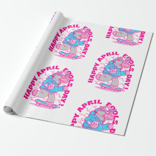 Papel De Presente feliz mês de abril, o unicórnio do Dia dos Bobos