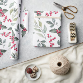 Papel De Presente Feliz Mistletoe de Natal