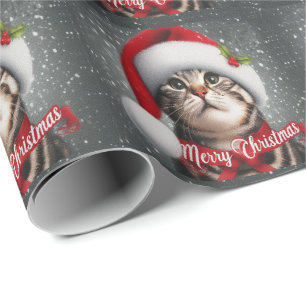 Papel De Presente Feliz Natal Americano de Cabos-Secos Cat, Papais n