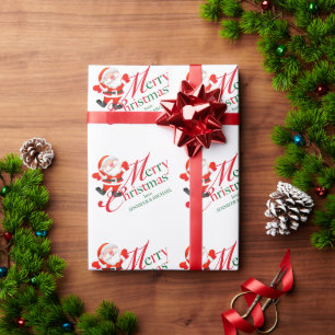 Papel De Presente Feliz Natal Amor com Papai Noel