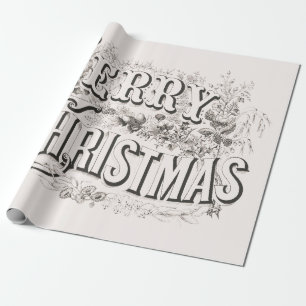 Papel De Presente Feliz Natal, Antigo Currier & Ives (reprod)