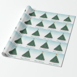 Papel De Presente Feliz Natal - Árvore de Árvore de Casal Design