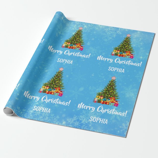 Papel De Presente Feliz Natal - Balas de Árvore Personalizadas (Desenrolado)