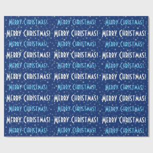Papel De Presente Feliz Natal Blue Stars