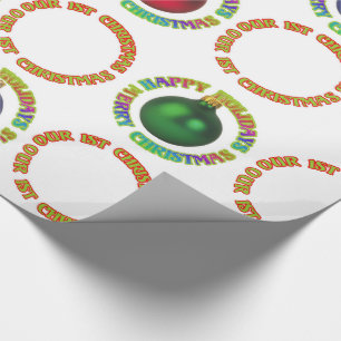Papel De Presente Feliz Natal Boas Festas Nosso Primeiro Natal