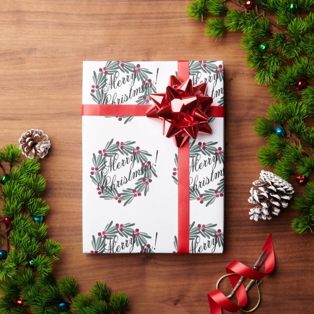 Papel De Presente Feliz Natal - Bonito neve branca festiva (Presente de Natal)