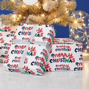 Papel De Presente Feliz Natal Branco Fundo Sem Olhos