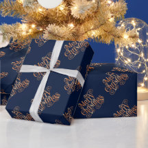 Feliz Natal Brilhante Texto Dourado Escuro Azul