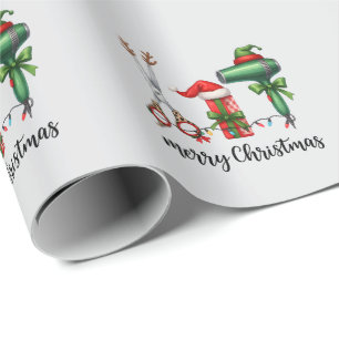 Papel De Presente Feliz Natal Cabeleireiro Estilista Festivo Natal