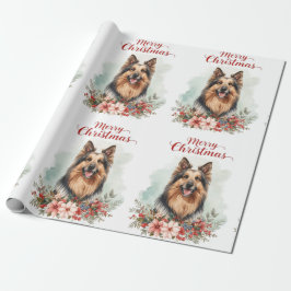 Papel De Presente Feliz Natal Cachorro Festa Presente Envoltório de