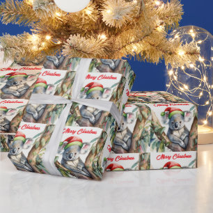 Papel De Presente Feliz Natal Coala sentado na Gumtree