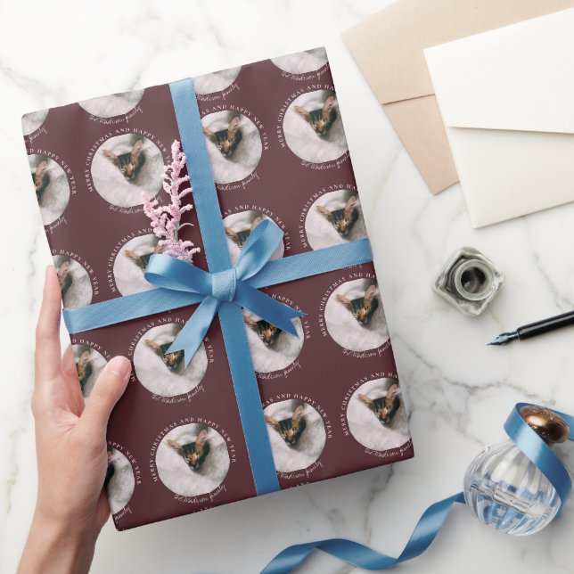 Papel De Presente Feliz Natal com Chocolate Fotográfico de Um Círcul (Presentear)