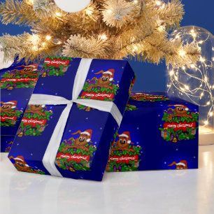 Papel De Presente Feliz Natal com o Rabbit de Natal