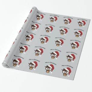 Papel De Presente Feliz Natal Coruja Irritada