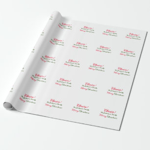 Papel De Presente feliz natal cumprimentos adicionar nome da família