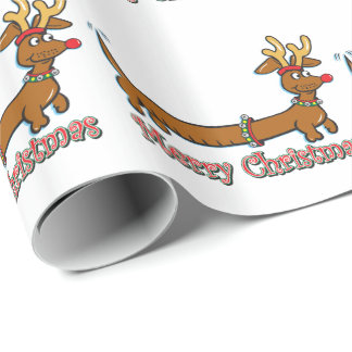Papel De Presente Feliz Natal Dachshund