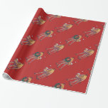 Papel De Presente Feliz Natal De Camelo Vermelho<br><div class="desc">O Camel Festivo do Parada Animal em Santa Hat, no Red Christmas Gifts and Decorations (Presentes e Decorações de Natal Vermelho), apresenta nosso trabalho de arte divertido de um camelo marrom giro e giro, decadente, decolado em um chapéu de Papai Noel contra um fundo vermelho texturizado pintado digitalmente pelo ilustrador...</div>