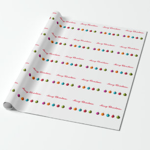 Papel De Presente Feliz Natal decoração colorida com texto