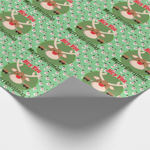 Papel De Presente Feliz Natal Deer e Neve