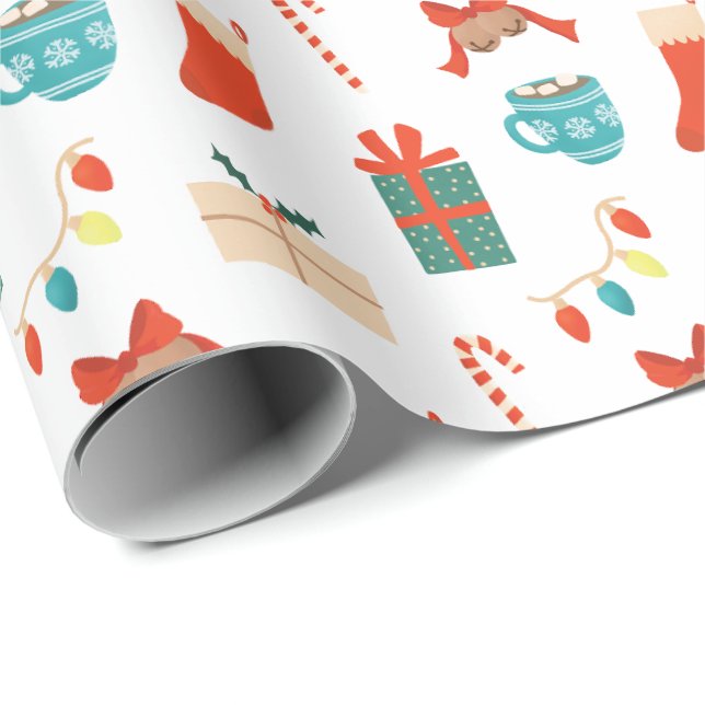 Papel De Presente Feliz Natal design (Ponta do rolo)