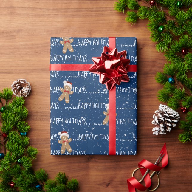 Papel De Presente FELIZ NATAL Digite Com Homem de Biscoito (Presente de Natal)