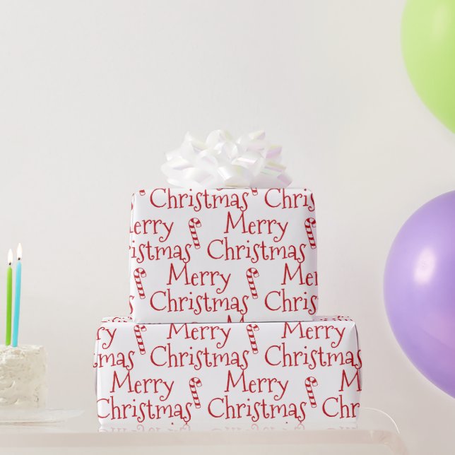 Papel De Presente Feliz Natal, doce branco, doce, doce, moderno (Presentes para festas)