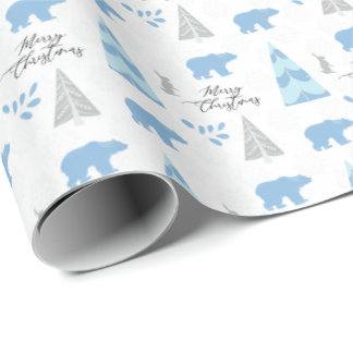 Papel De Presente Feliz Natal dos ursos polares inverno